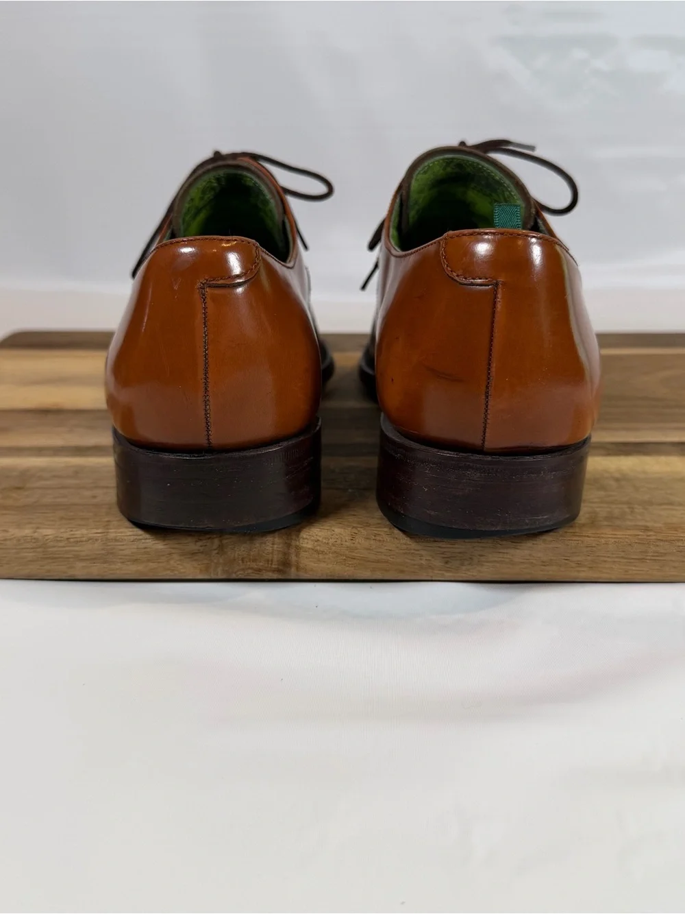 Paul Smith Men's Magnum Patten Cognac Brown Leather Derby Shoes Size 9 43